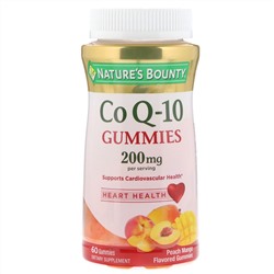 Nature's Bounty, жевательные таблетки с коэнзимом Q-10, со вкусом персика и маного, 200 мг, 60 жевательных таблеток
