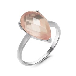 Кольцо из серебра розовый кварц, Акапелла