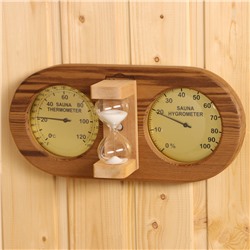 Песочные часы с термометром-гигрометром 29х14х8,3 см V-T080-2