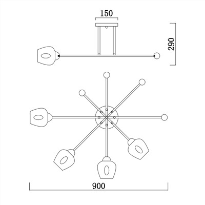 Светильник на штанге Escada 695/4P E14*40W Chrome