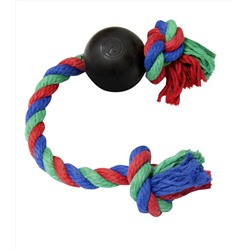 408034 Зооник Игрушка "Мяч резиновый на веревке" (мяч 6,5см, веревка 40см)