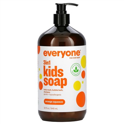EO Products, Everyone for Every Body, 3 in 1 Kids Soap, Orange Squeeze, 32 fl oz (946 ml)