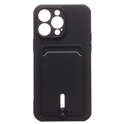 Чехол-накладка - SC304 с картхолдером для "Apple iPhone 14 Pro Max" (black)