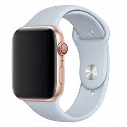 Ремешок - ApW Sport Band Apple Watch 38/40/41мм силикон на кнопке (S) (silver)