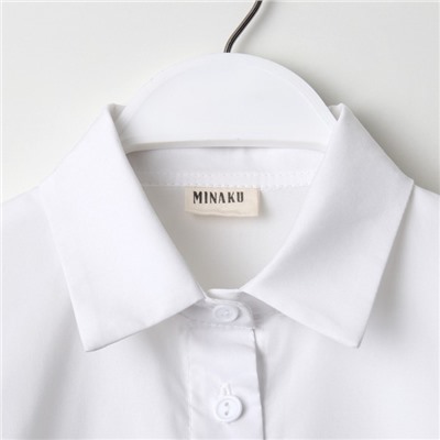 Рубашка для девочки MINAKU цвет белый, рост 128 см