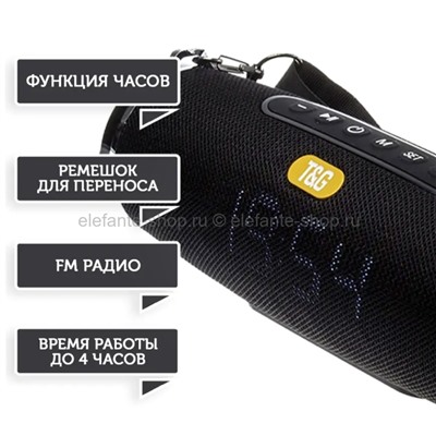 Портативная беспроводная колонка с часами TG 176 Black (15)