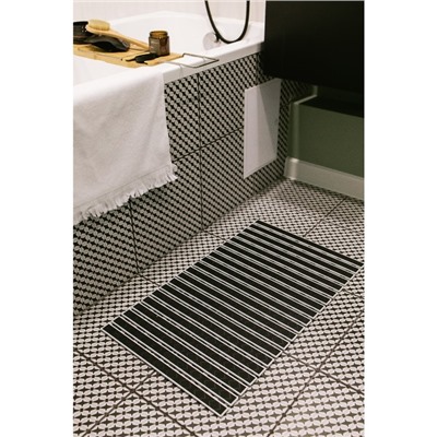 Коврик противоскользящий в ванну на присосках SAVANNA, 40×68 см, цвет чёрный
