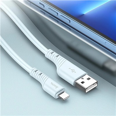 Кабель USB - Apple lightning Hoco X97 Crystal  100см 2,4A  (light blue)