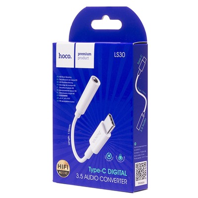 Адаптер Hoco LS30 Digital audio converter Type-C 3.5 (white)
