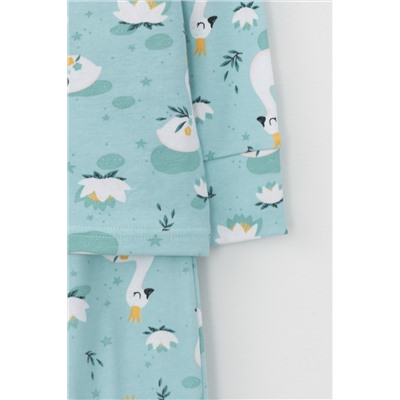 Пижама для девочки Crockid К 1552 сказочные лебеди на морозном шалфее