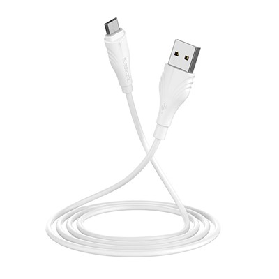 Кабель USB - micro USB Borofone BX18 (повр. уп)  100см 2,4A  (white)