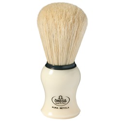 Помазок для бритья Omega 10066 Pure bristle shaving brush. Натуральная щетина, кабан. (ручка слоновая кость) (Италия)