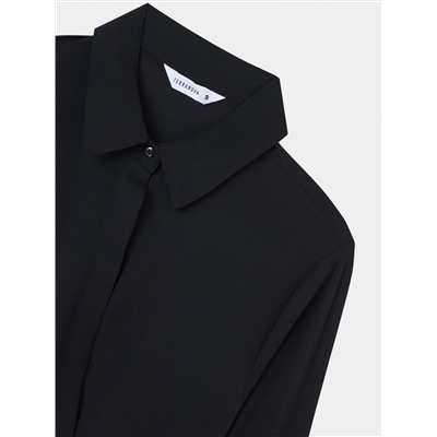 Простая блузка с запахом Черный