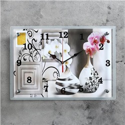 Часы-картина настенные, серия: Интерьер, "Вазы" 25х35 см