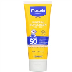 Mustela, минеральное солнцезащитное средство для детей, SPF 50, 100 мл (3,38 жидк. унции)