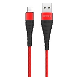 Кабель USB - micro USB Borofone BX32 Munificent (повр. уп)  100см 2,4A  (red)