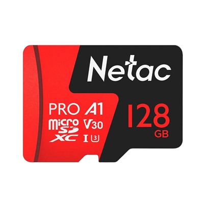 Карта флэш-памяти MicroSD 128 Гб Netac P500 Extreme Pro UHS-I (100 Mb/s) + SD адаптер (Class 10)