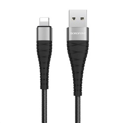 Кабель USB - Apple lightning Borofone BX32 Munificent  25см 2,4A  (black)