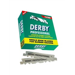 Лезвия для бритья односторонние для шаветок Derby Professional 100шт. в картонном блоке