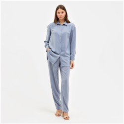 Костюм женский (рубашка, брюки) MINAKU: Silk pleasure цвет серо-голубой, размер 42