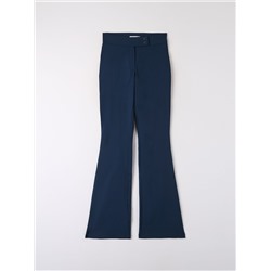 Расклешенные брюки с заниженной линией талии темно-синий
