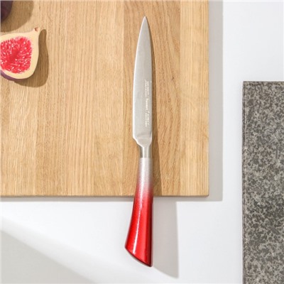Нож кухонный Доляна «Спектр», лезвие 12 см, цельнометаллический, цвет МИКС