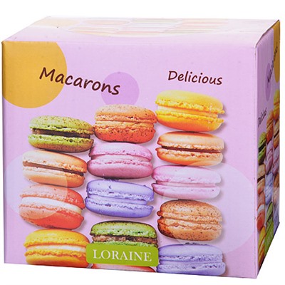 28475 Кружка MACARONS 340 мл с ложкой LR (х36)