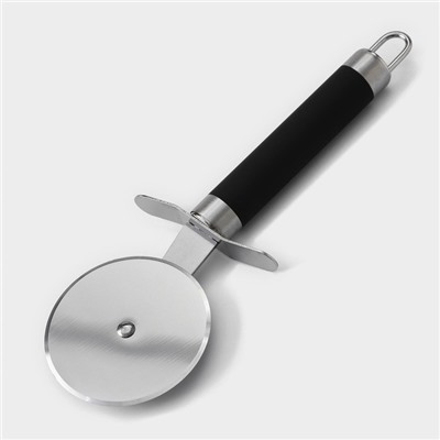 Нож для пиццы и теста Доляна «Нео», 20 см, ручка soft-touch, цвет чёрный