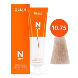 OLLIN "N-JOY" 10/75 – светлый блондин коричнево-махагоновый,перманентная крем-краска для волос 100мл