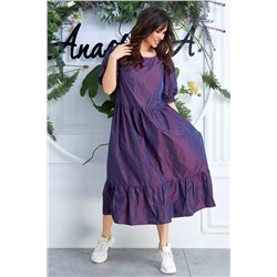 Платье фиолетовое с воланами