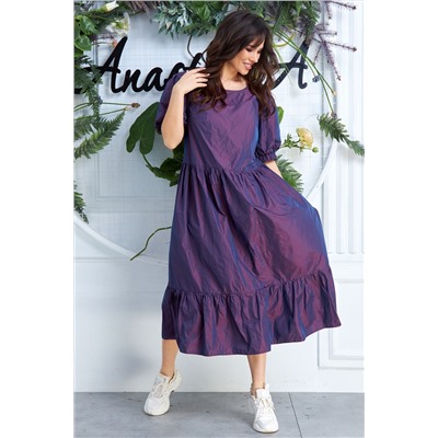 Платье фиолетовое с воланами