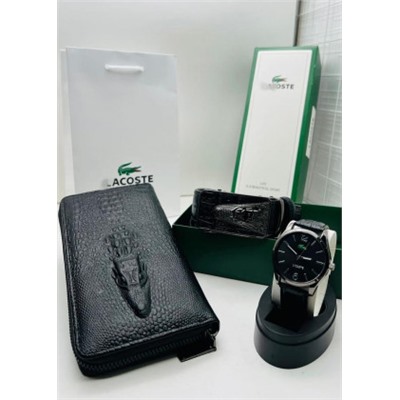 Подарочный набор для мужчины ремень, кошелек, часы + коробка #21214672