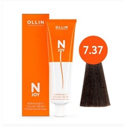 OLLIN "N-JOY" 7/37 – русый золотисто-коричневый, перманентная крем-краска для волос 100мл