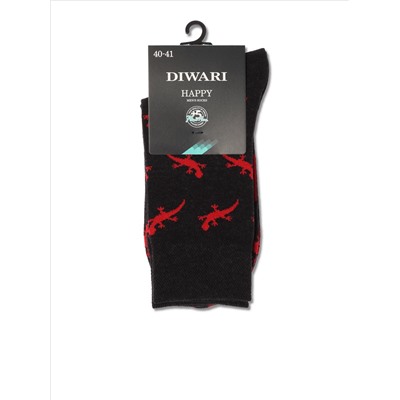 Носки мужские DiWaRi Хлопковые носки HAPPY с рисунком «Ящерицы»