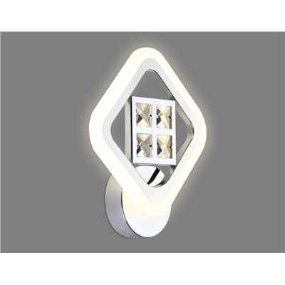 Настенный светодиодный светильник с хрусталем FA285 CH хром 15W 260*230*60
