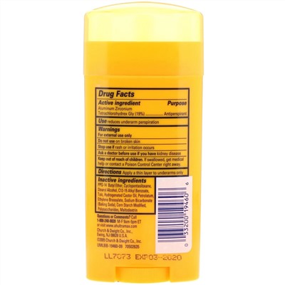 Arm & Hammer, UltraMax, твердый антиперспирантный дезодорант, для женщин, без запаха, 2,6 унц. (73 г)