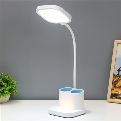 Настольная лампа сенсорная "Классен" LED 3Вт АКБ USB бело-голубая 14х13,5х57 см RISALUX