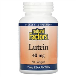 Natural Factors, лютеин, 40 мг, 60 мягких таблеток