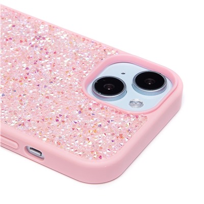 Чехол-накладка - PC071 POSH SHINE для "Apple iPhone 15" россыпь кристаллов (pink) (231604)