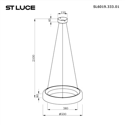 SL6019.333.01 Светильник подвесной ST-Luce Черный/Дымчатый, Белый LED 1*36W 3000K