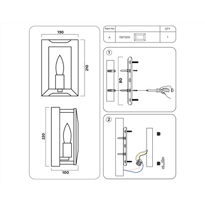 Настенный светильник TR5157 GD/CL золото/прозрачный E14/1 max 40W 210*130*100