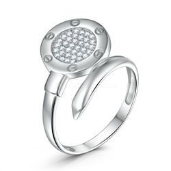 Кольцо из серебра с фианитами родированное 04-301-0249-01