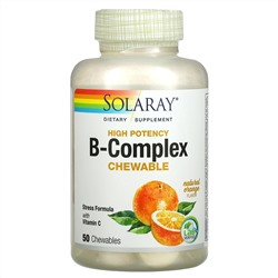 Solaray, High Potency Vitamin B-Complex, Natural Orange, 50 Chewables