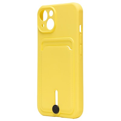 Чехол-накладка - SC304 с картхолдером для "Apple iPhone 13" (yellow)