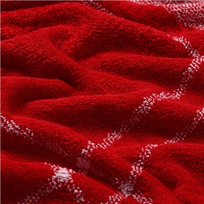 Полотенце махровое Этель "Клетка", цв. красный, 50х90 см, 100% хлопок, 420 г/м2