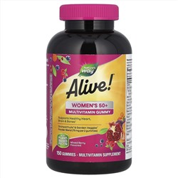 Nature's Way, Alive! Жевательные мультивитамины для женщин старше 50 лет, ягодное ассорти, 150 жевательных таблеток