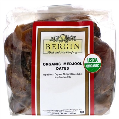 Bergin Fruit and Nut Company, Medjool, органические финики, 397 г (14 унций)