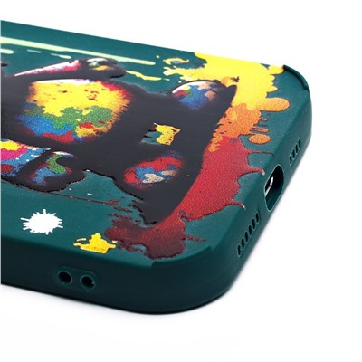 Чехол-накладка - SC335 для "Apple iPhone 13 Pro Max"  (медведь) (dark green) (227061)