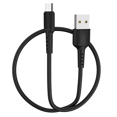 Кабель USB - micro USB Borofone BX16 Easy (повр. уп)  100см 2,4A  (black)