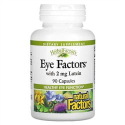 Natural Factors, Eye Factors с содержанием 2 мг лютеина, 90 капсул